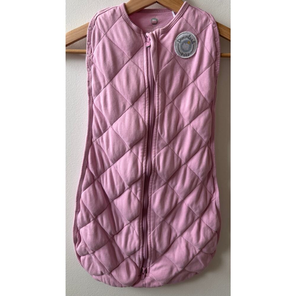 Pink Quilted Baby Sleep Sack - Lightweight Zippered Swaddle